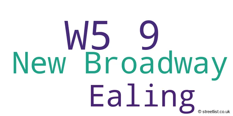 A word cloud for the W5 9 postcode